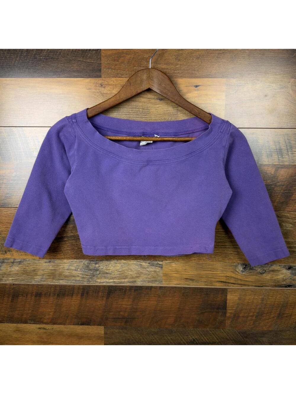 Vintage Ocean Pacific OP Purple Crop Top Medium Made in USA 80s 90s